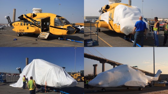 Heat wrapping 4 Sikorsky S92 helicopters